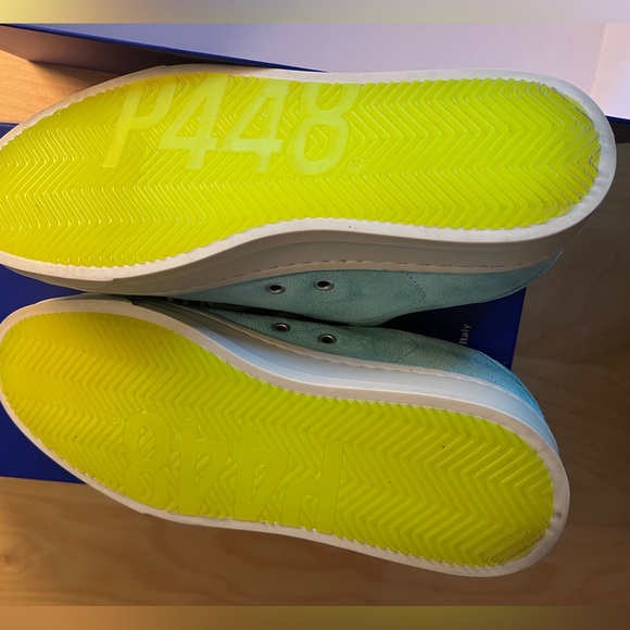 NWT P448 Jack Suede Low Top Sneaker (Women) Aqua P448 size 37 - Picture 10 of 16